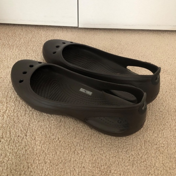 Crocs Kadee Slingback Ballet Flats Women's Size 10 Black Rubber - Picture 5 of 11